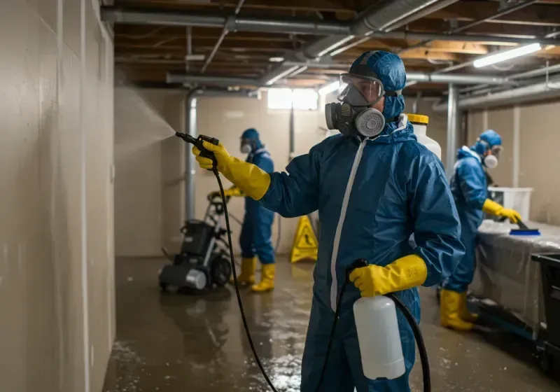 Basement Sanitization and Antimicrobial Treatment process in Penndel, PA